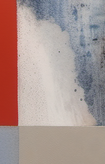 Color swatch with red, blue, white, and beige hues