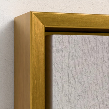 Gold picture frame corner on a light gray wall
