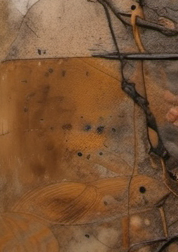 Close-up of a textured surface with brown and beige colors