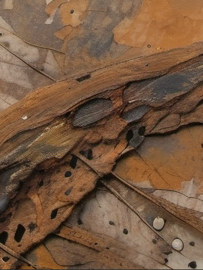 Close-up of textured brown and beige surface with organic patterns