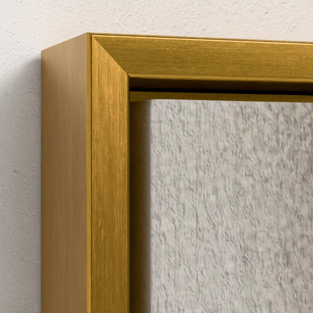 Gold picture frame corner on a textured wall