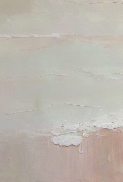 Abstract painting with horizontal brushstrokes in soft colors