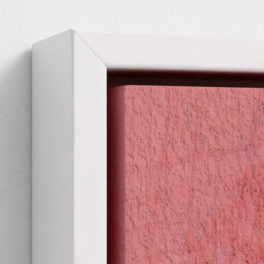 Close-up of a textured red surface with a white frame.