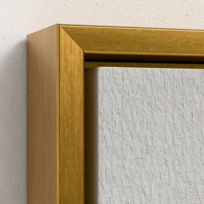 Gold picture frame corner on a white wall