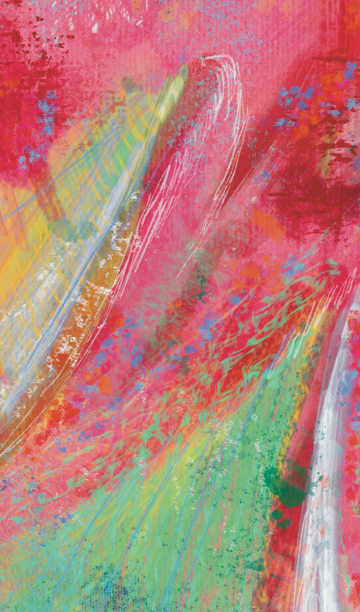 Abstract art with vibrant colors on a textured surface