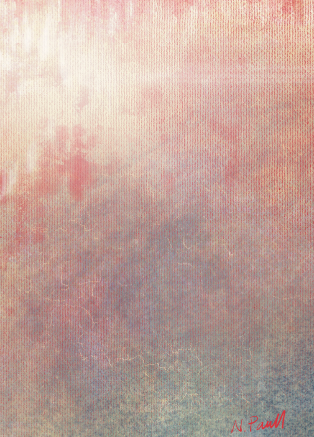 Abstract textured artwork with soft pink and purple hues