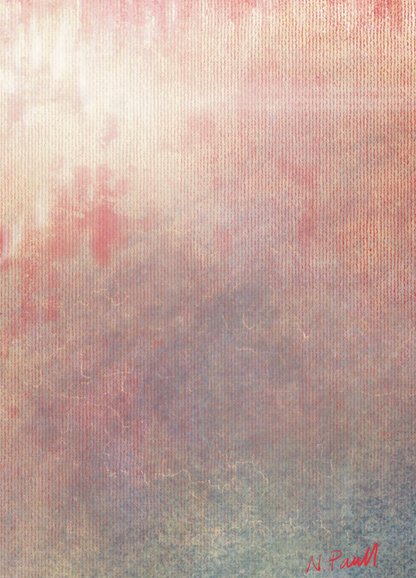 Abstract textured artwork with soft pink and purple hues