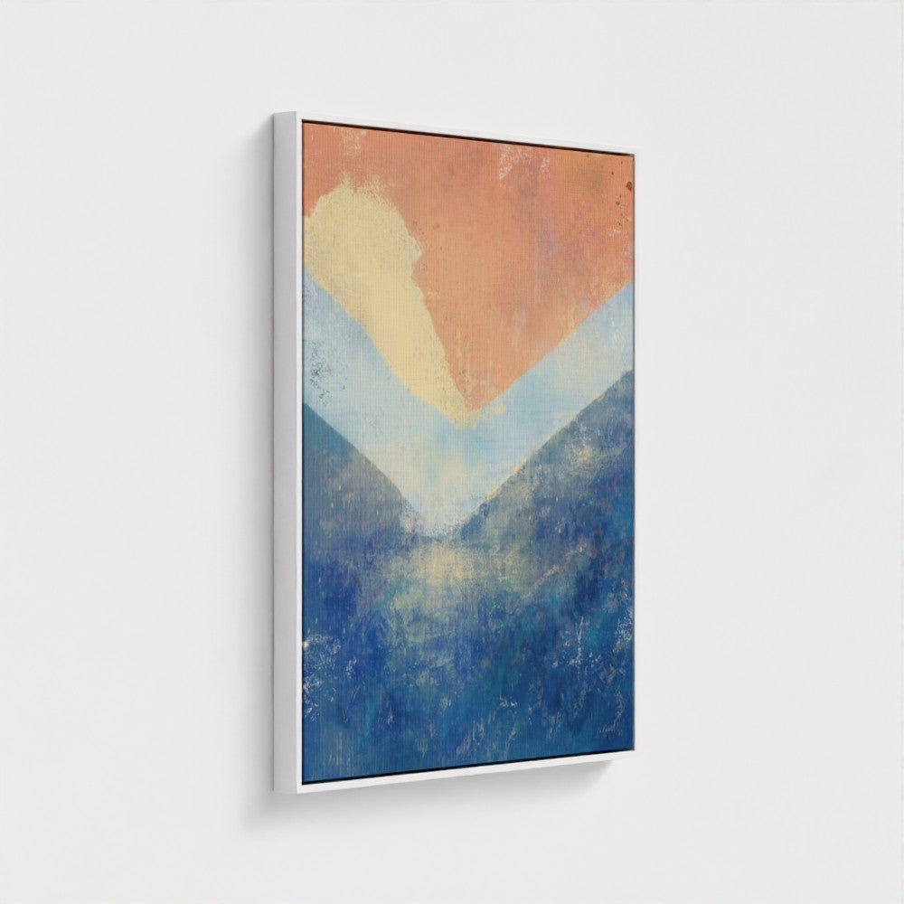 Abstract art piece with geometric shapes on a white background