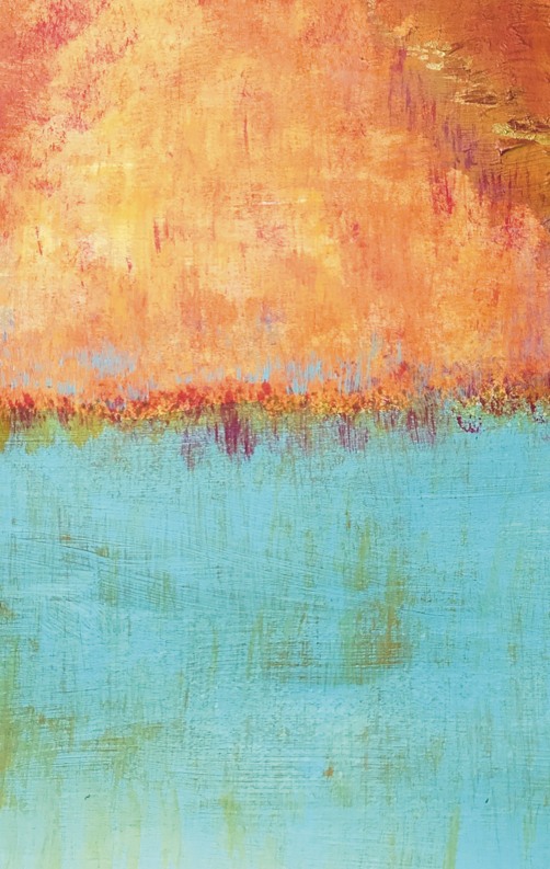 Abstract art with orange and blue colors