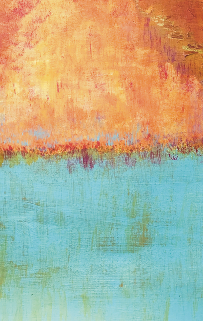 Abstract art with orange and blue colors