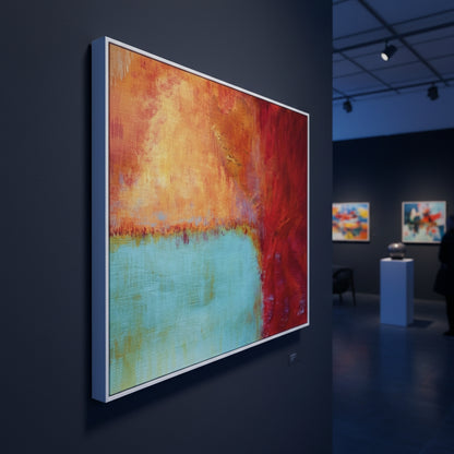 Abstract painting in an art gallery setting