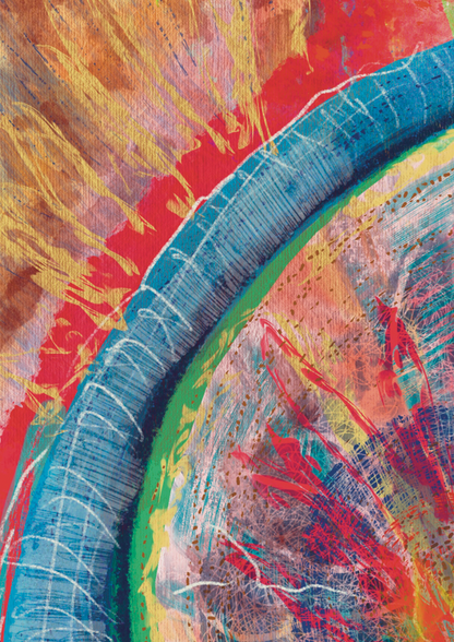 Abstract art with colorful brush strokes on a textured surface