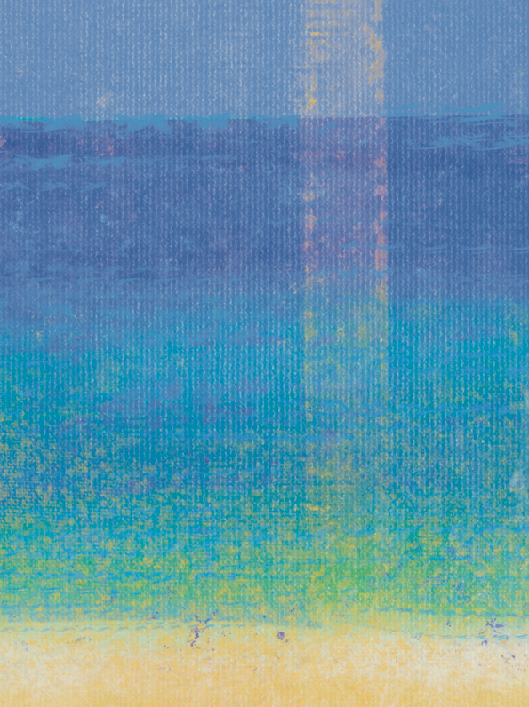 Abstract pattern of blue, green, and yellow colors