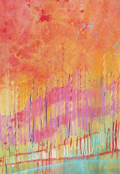 Abstract art with vibrant colors on a textured background