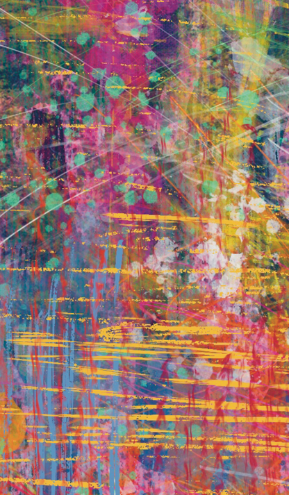 Abstract artwork with vibrant colors and dynamic patterns