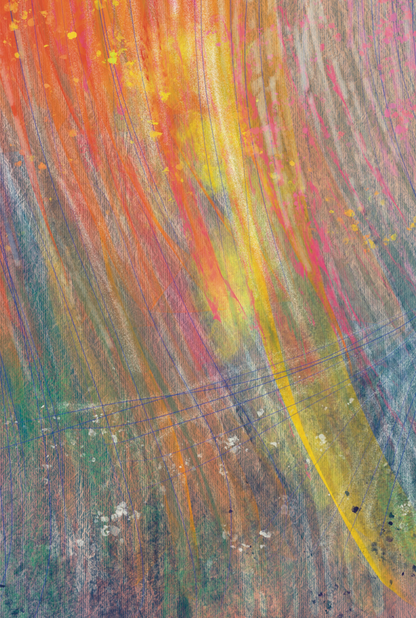 Abstract artwork with vibrant colors and brush strokes