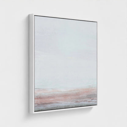 Framed abstract artwork with a gradient of colors on a white background