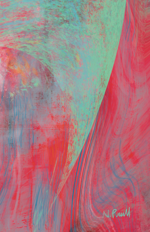 Abstract art with red and green colors