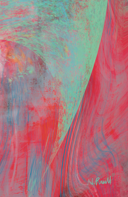 Abstract art with red and green colors